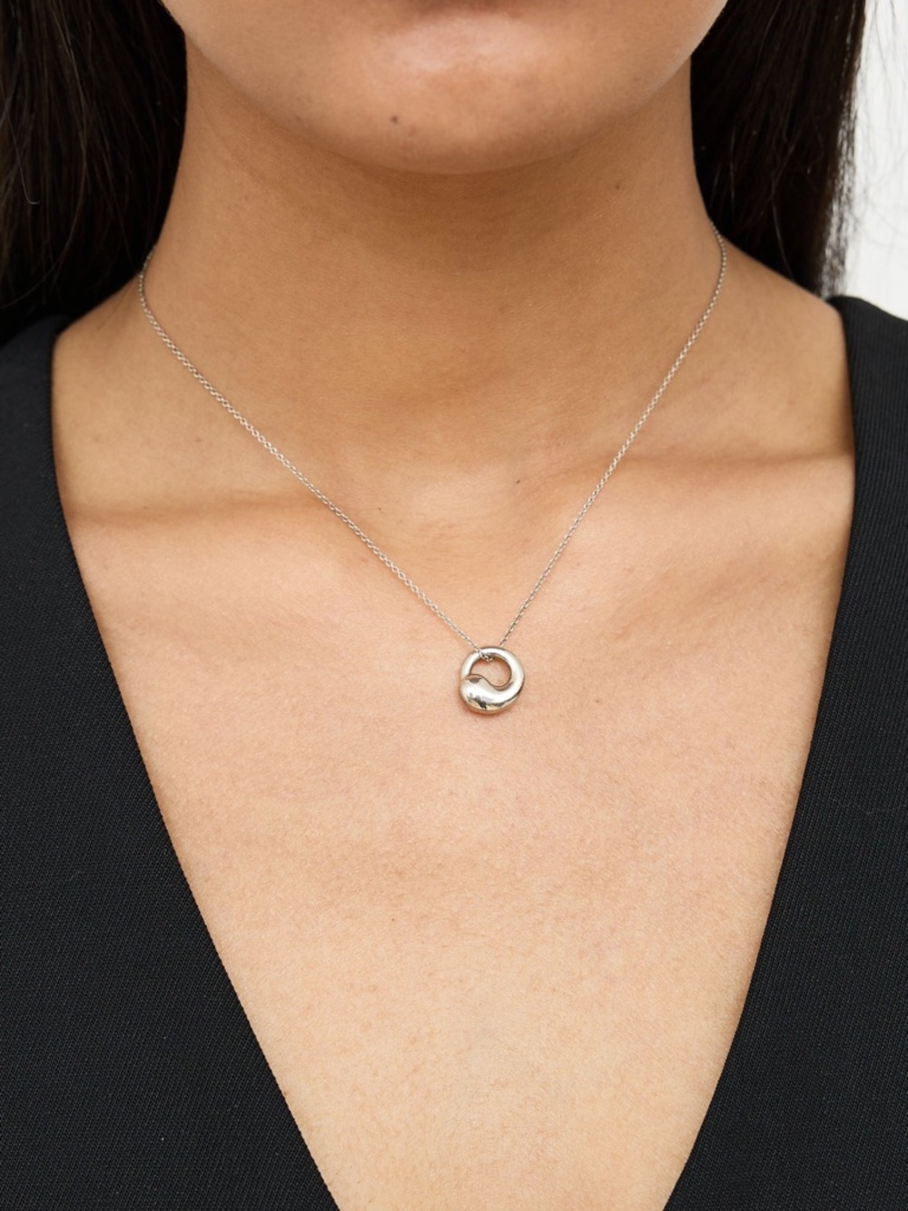 Tiffany & Co. Silver Elsa Peretti Eternal Circle Pendant Necklace